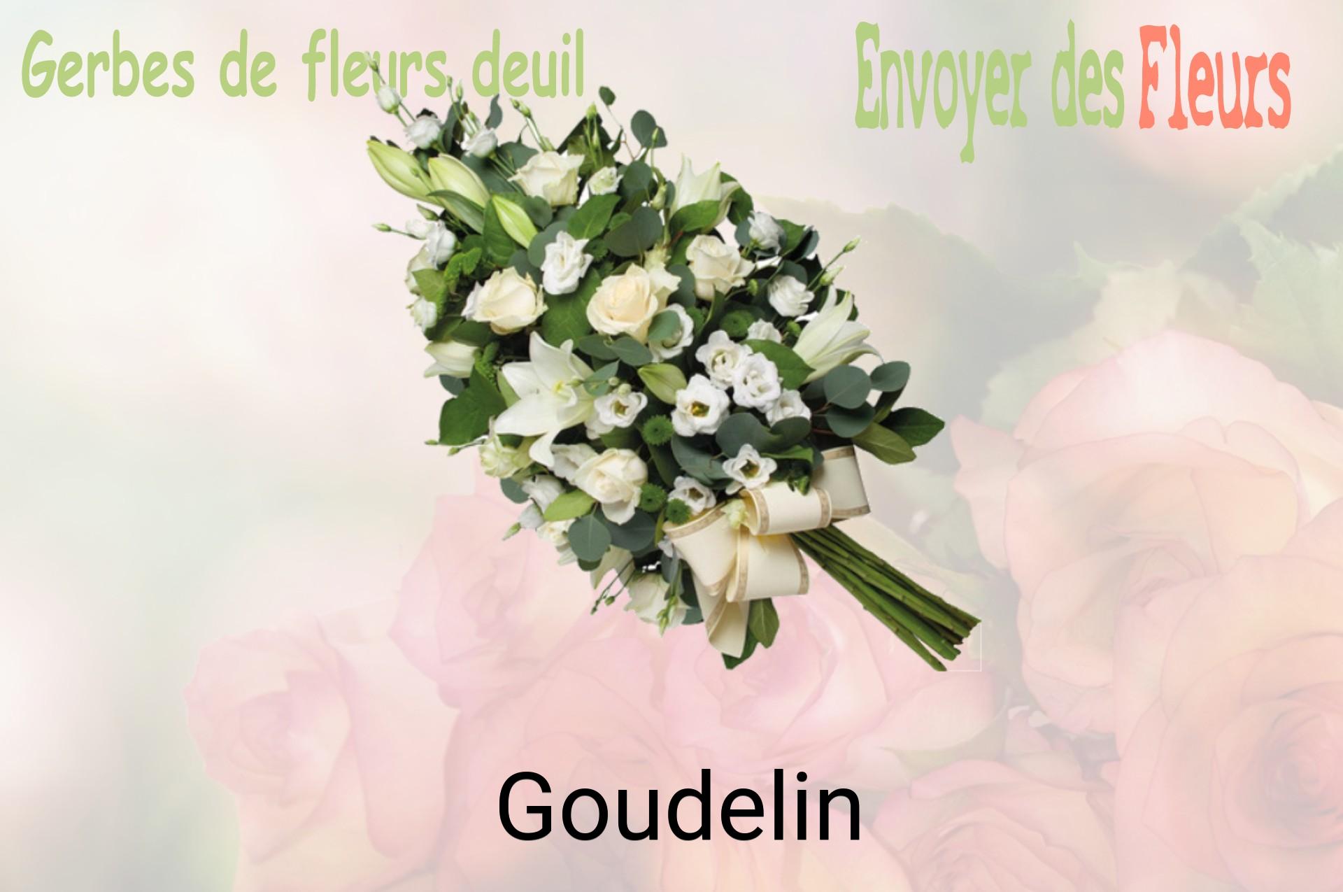 Gerbe de fleurs de deuil livrée à Goudelin